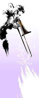 PSD 남자 음악 연주 음표 일러스트 캘리그라피 붓터치 한명 들기 상반신 성인 연주자 동양화 번짐 재즈 트롬본 성인남자한명만 국내일러스트 1 기호 모션 문화예술 미술 사람 음악가 금관악기 남자한명만 성인남자만 파일형식 효과