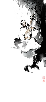 전신 PSD 나무 노년 남자 연주 일러스트 캘리그라피 붓터치 국악기 한명 들기 앉기 눈감음 연주자 한복 동양화 언덕 번짐 낙관 비파 노인남자한명만 국내일러스트 식물 1 한국전통 악기 음악 모션 현악기 국악 미술 사람 성인 음악가 전통의상 남자한명만 노인남자만 파일형식 중국악기 효과