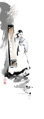 전신 PSD 여자 연주 일러스트 캘리그라피 붓터치 국악기 갈대 한명 서기 들기 성인 연주자 한복 동양화 번짐 낙관 가야금 성인여자한명만 국내일러스트 식물 1 한국전통 악기 음악 모션 현악기 국악 미술 사람 음악가 전통의상 여자한명만 성인여자만 파일형식 효과