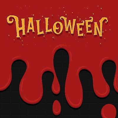 EPS 해외이미지 일러스트 타이포그라피 사람없음 빨간색 검은색 할로윈 혈액 해외일러스트 문자 컬러 파일형식 벡터