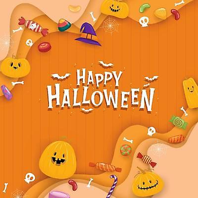 EPS 해외이미지 일러스트 뼈 해골 타이포그라피 사람없음 주황색 할로윈 거미줄 박쥐 마녀모자 알사탕 잭오랜턴 해외일러스트 문자 모자_잡화 컬러 포유류 사탕 파일형식 벡터