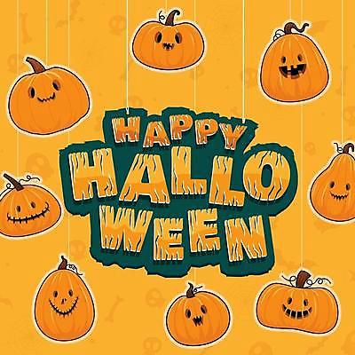 EPS 해외이미지 일러스트 매달리기 타이포그라피 사람없음 노란색 할로윈 실 잭오랜턴 해외일러스트 문자 컬러 모션 파일형식 벡터