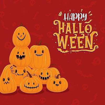 EPS 해외이미지 일러스트 사람없음 빨간색 할로윈 잭오랜턴 해외일러스트 컬러 파일형식 벡터