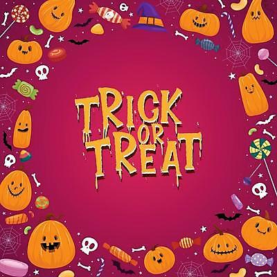 EPS 해외이미지 일러스트 뼈 해골 프레임 막대사탕 타이포그라피 사람없음 할로윈 거미줄 박쥐 마녀모자 알사탕 잭오랜턴 진분홍색 해외일러스트 문자 모자_잡화 분홍색 포유류 사탕 파일형식 벡터