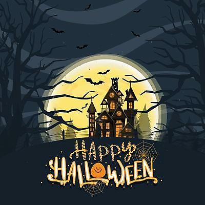 EPS 해외이미지 나무 실루엣 일러스트 타이포그라피 사람없음 검은색 할로윈 달 성 거미줄 박쥐 잭오랜턴 해외일러스트 자연요소 식물 문자 건축물 컬러 포유류 촬영기법 파일형식 벡터