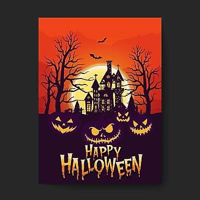 EPS 해외이미지 나무 실루엣 두마리 일러스트 타이포그라피 사람없음 보라색 주황색 할로윈 달 성 박쥐 잭오랜턴 해외일러스트 자연요소 식물 문자 건축물 컬러 2 포유류 촬영기법 파일형식 벡터