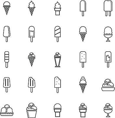 EPS 해외이미지 일러스트 사람없음 세트 달콤 콘아이스크림 소프트아이스크림 더블아이스크림 막대아이스크림 셔벗 컵아이스크림 해외일러스트 아이스크림 디저트 맛 파일형식 벡터