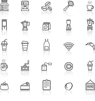 EPS 해외이미지 커피 일러스트 사람없음 건물 세트 카페 머그컵 원두 오픈 조각케이크 커피잔 커피포트 커피메이커 크루아상 믹서 와이파이 메뉴판 그라인더 푸딩 서류판 입간판 테이크아웃컵 포타필터 원두봉투 해외일러스트 건축물 음료 빵 주전자 디저트 봉투 잔 간판 컵 케이크 상점 사무용품 무선인터넷 커피용품 파일형식 벡터