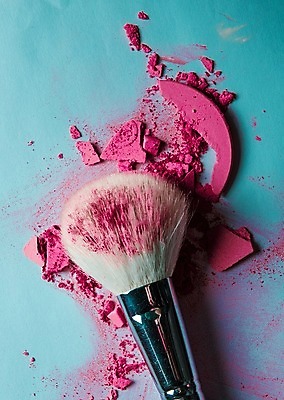 포토 JPG 해외이미지 실내 사람없음 뷰티 화장품 화장용품 가루 파란배경 메이크업브러쉬 해외포토 백그라운드 내부 파란색 붓 미용용품 파일형식