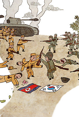 전신 PSD 남자 일러스트 군대 들기 여러명 성인 군인 고통 총 역사 연기 국기 태극기 전쟁 탱크 무궁화 6.25전쟁 국군 부대 북한국기 북한군 성인남자만 국내일러스트 직업 꽃 감정 무기 다수 모션 사람 남자만 성인만 파일형식