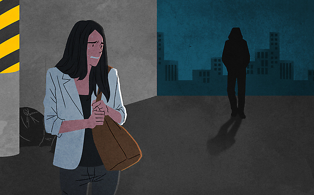 전신 PSD 여자 남자 실루엣 일러스트 상반신 성인 두명 뒤돌아보기 범죄 골목길 야간 범죄인 사회이슈 전봇대 스토커 스토킹 성인만 국내일러스트 자연요소 공공시설 길 컨셉 모션 촬영기법 사람 파일형식