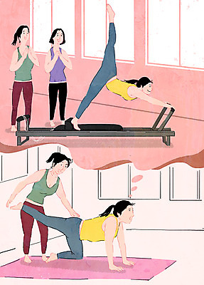 전신 PSD 여자 교육 분홍색 생각 일러스트 상상 서기 여러명 성인 운동 건강관리 강사 매트 비즈니스우먼 자신감 박수 다리들기 자기개발 필라테스 성인여자만 기구필라테스 필라테스기구 국내일러스트 직업 감정 컬러 다수 비즈니스 모션 건강 관리 사람 손짓 운동기구 직장인 여자만 성인만 파일형식