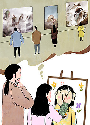 전신 PSD 여자 남자 예술 생각 일러스트 상상 여러명 상반신 성인 전시 비즈니스우먼 그리기 군중 전시회 이젤 그림 작품 화가 미술교육 자기개발 성인만 국내일러스트 직업 교육 다수 비즈니스 모션 미술 사람 미술도구 직장인 파일형식