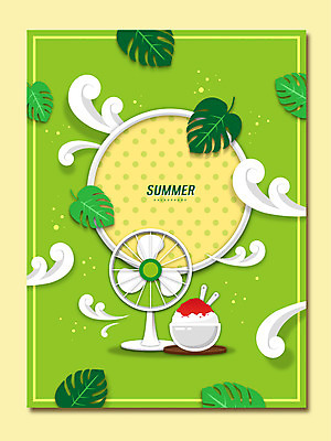 잎 일러스트 바람 여름음식 프레임 사람없음 연두색 여름 선풍기 빙수 프레임일러스트 여름배경 제철음식 국내일러스트 AI파일 자연요소 식물 계절 음식 백그라운드 날씨 디저트 초록색 가전제품 제철 파일형식 벡터 여름_계절