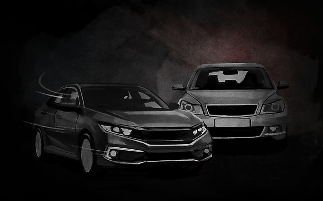 PSD 일러스트 자동차 사람없음 검은색 범죄 사건 사회이슈 두대 자동차사고 난폭운전 보복운전 국내일러스트 육상교통 컬러 컨셉 2 운전 교통사고 파일형식