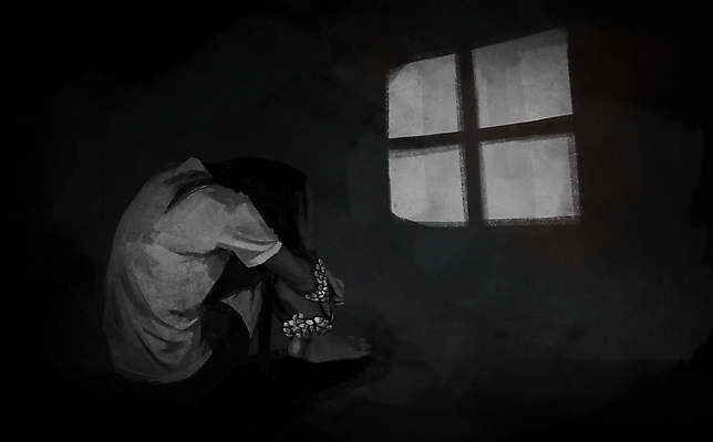 전신 PSD 여자 밧줄 일러스트 창문 한명 성인 검은색 범죄 무서움 사회이슈 구속 웅크림 포박 성인여자한명만 국내일러스트 1 감정 줄 컬러 컨셉 모션 사람 묶기 여자한명만 성인여자만 파일형식