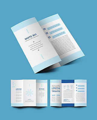 템플릿 표지디자인 표지 내지 리플렛 하늘색 3단접지 그래프 현미경 팜플렛 사람없음 생명공학 분석 바이오 이미지템플릿 AI파일 컨셉 의학 실험기구 파란색 파일형식 벡터