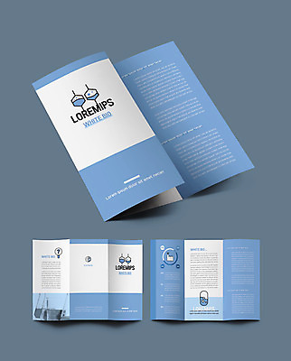 템플릿 표지디자인 표지 내지 리플렛 하늘색 3단접지 실험 팜플렛 사람없음 생명공학 비커 개발 바이오 이미지템플릿 AI파일 의학 실험기구 파란색 파일형식 벡터