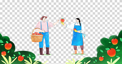 전신 편집 편집이미지 여자 남자 작업복 장화 서기 들기 누끼 청년 성인 두명 바구니 농사 앞치마 수확 풀 사과 과수원 멜빵바지 주기 밀짚모자 귀농 PNG 성인만 편집소스 청년농부 식물 모자_잡화 옷 신발 농업 과일 바지 모션 사람 농부 멜빵 파일형식