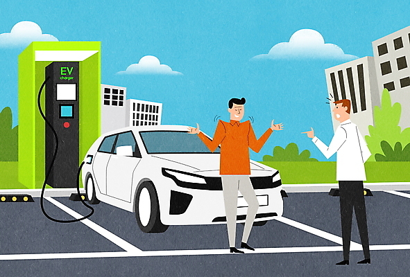 전신 PSD 구름 남자 일러스트 서기 성인 두명 건물 가리킴 그린에너지 친환경 주차장 자랑 전기자동차 충전소 성인남자만 국내일러스트 자연요소 건축물 모션 자동차 사람 손짓 환경 에너지 충전 남자만 성인만 파일형식