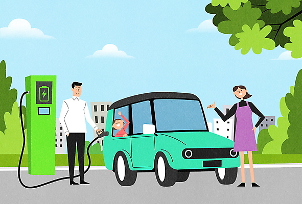 전신 PSD 구름 여자 남자 어린이 허리손 일러스트 서기 들기 소녀 상반신 성인 건물 세명 그린에너지 친환경 주머니손 손인사 주차장 전기자동차 전기충전 충전기 충전소 국내일러스트 자연요소 건축물 포즈 모션 자동차 사람 환경 기계 에너지 인사 충전 파일형식