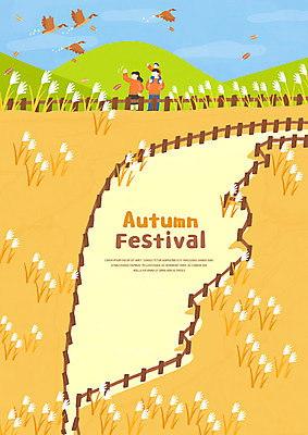 전신 PSD 여자 남자 어린이 여러마리 일러스트 가족 조류 소년 상반신 성인 세명 노란색 가을 목말 갈대밭 나무울타리 가을축제 국내일러스트 동물 계절 컬러 다수 관계 모션 사람 울타리 축제 파일형식 가을_계절 갈대_식물