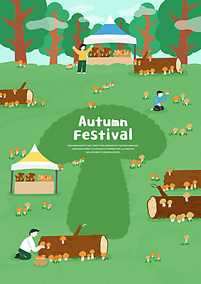 전신 PSD 나무 여자 남자 어린이 일러스트 텐트 서기 들기 앉기 소년 성인 세명 초록색 버섯 가을 수집 통나무 버섯농장 가을축제 버섯축제 국내일러스트 식물 계절 컬러 모션 캠핑도구 사람 농장 축제 파일형식 가을_계절