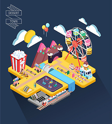 구름 일러스트 디저트 산 사람없음 강 초콜릿 놀이공원 전철 놀이기구 팝콘 대관람차 에스컬레이터 풍선 타운 마카롱 아이소메트릭 전철역 범퍼카 아이스크림차 가교 국내일러스트 AI파일 자연요소 건축물 음식 육상교통 대중교통 테마파크 도시 역 특수차량 아이스크림장사 파일형식 벡터