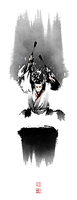 PSD 남자 연주 일러스트 캘리그라피 붓터치 한명 들기 상반신 성인 머리띠 고수 한복 북 번짐 낙관 북채 치기 성인남자한명만 국내일러스트 1 한국전통 음악 장신구 모션 타악기 사람 전통의상 향신료 남자한명만 성인남자만 파일형식 효과