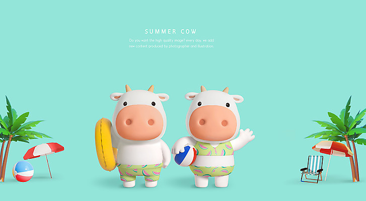 PSD 편집이미지 커플 수영복 하늘색 두마리 들기 사람없음 여름 여름휴가 바캉스 비키니 야자수 3D 파라솔 소 비치볼 선베드 손인사 튜브 소캐릭터 흰소 편집3D 나무 옷 계절 동물캐릭터 2 의자 공 포유류 관계 모션 휴가 바캉스용품 파란색 인사 디지털합성 파일형식 여름_계절