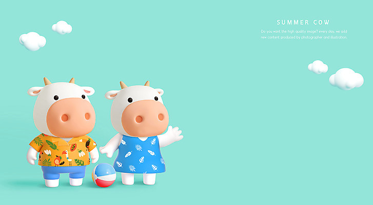 PSD 구름 편집이미지 커플 하늘색 두마리 사람없음 여름 여름휴가 바캉스 3D 소 비치볼 손인사 소캐릭터 흰소 편집3D 자연요소 계절 동물캐릭터 2 공 포유류 관계 휴가 바캉스용품 파란색 인사 디지털합성 파일형식 여름_계절