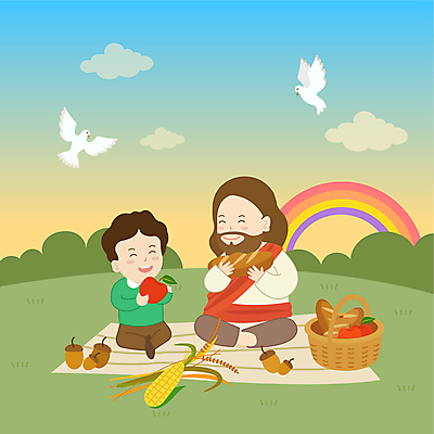 전신 남자 어린이 무지개 낙엽 두마리 일러스트 옥수수 웃음 들기 소년 성인 두명 소풍 벼 예수 사과 바게트 먹기 돗자리 비둘기 가부좌 도토리 추수감사절 소풍바구니 남자만 국내일러스트 AI파일 자연요소 기독교 빵 잎 2 과일 모션 조류 곡류 표정 사람 앉기 야외활동 바구니 견과류 신_종교 파일형식 벡터
