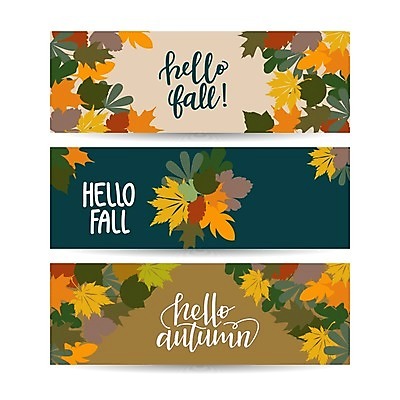 EPS 해외이미지 배너 낙엽 일러스트 글자캘리그라피 사람없음 세트 가을 해외일러스트 계절 잎 캘리그라피 파일형식 벡터