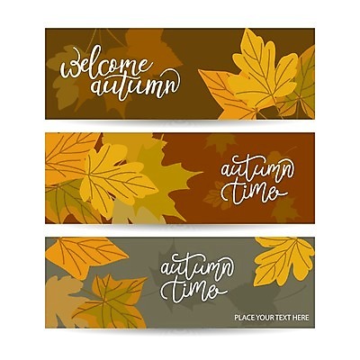 EPS 해외이미지 배너 낙엽 일러스트 글자캘리그라피 사람없음 세트 가을 해외일러스트 계절 잎 캘리그라피 파일형식 벡터