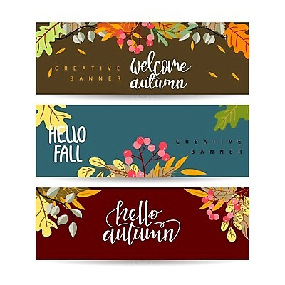 EPS 해외이미지 배너 낙엽 일러스트 글자캘리그라피 사람없음 세트 가을 해외일러스트 계절 잎 캘리그라피 파일형식 벡터