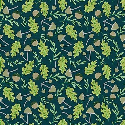 EPS 해외이미지 잎 패턴 일러스트 사람없음 초록색 버섯 패턴백그라운드 가을 도토리 해외일러스트 식물 계절 컬러 백그라운드 무늬 견과류 파일형식 벡터