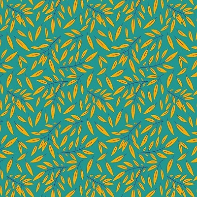 EPS 해외이미지 잎 패턴 일러스트 사람없음 노란색 패턴백그라운드 가을 청록색 해외일러스트 식물 계절 컬러 백그라운드 무늬 파일형식 벡터