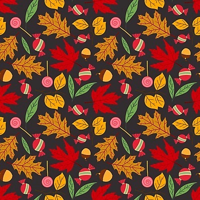 EPS 해외이미지 단풍 낙엽 패턴 일러스트 막대사탕 사탕 사람없음 패턴백그라운드 가을 도토리 해외일러스트 계절 백그라운드 잎 무늬 디저트 견과류 파일형식 벡터