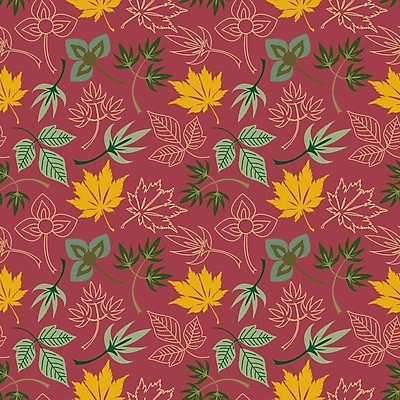 EPS 해외이미지 분홍색 단풍 낙엽 패턴 일러스트 사람없음 노란색 패턴백그라운드 가을 해외일러스트 계절 컬러 백그라운드 잎 무늬 파일형식 벡터