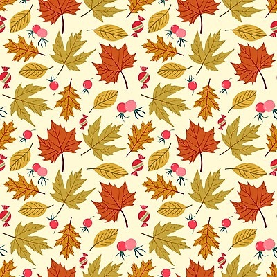 EPS 해외이미지 열매 낙엽 패턴 일러스트 사람없음 노란색 패턴백그라운드 가을 알사탕 해외일러스트 식물 계절 컬러 백그라운드 잎 무늬 사탕 파일형식 벡터