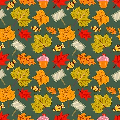 EPS 해외이미지 낙엽 패턴 일러스트 사람없음 주황색 팻말 패턴백그라운드 가을 청록색 머핀 알사탕 해외일러스트 계절 빵 컬러 백그라운드 잎 무늬 프레임 사탕 파일형식 벡터
