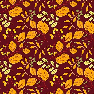 EPS 해외이미지 열매 낙엽 패턴 일러스트 사람없음 주황색 패턴백그라운드 가을 해외일러스트 식물 계절 컬러 백그라운드 잎 무늬 파일형식 벡터