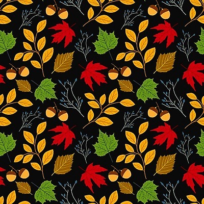EPS 해외이미지 단풍 낙엽 패턴 일러스트 사람없음 노란색 검은색 패턴백그라운드 가을 도토리 해외일러스트 계절 컬러 백그라운드 잎 무늬 견과류 파일형식 벡터