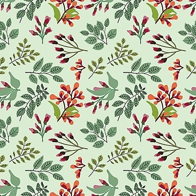 EPS 해외이미지 잎 패턴 일러스트 사람없음 초록색 패턴백그라운드 가을 꽃봉오리 해외일러스트 식물 계절 꽃 컬러 백그라운드 무늬 파일형식 벡터