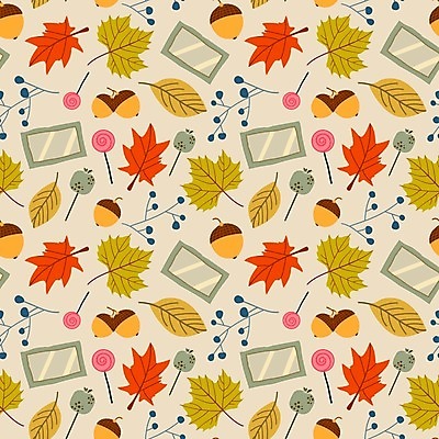 EPS 해외이미지 단풍 낙엽 패턴 일러스트 막대사탕 사람없음 라벨 패턴백그라운드 가을 도토리 해외일러스트 계절 백그라운드 잎 무늬 프레임 사탕 견과류 파일형식 벡터