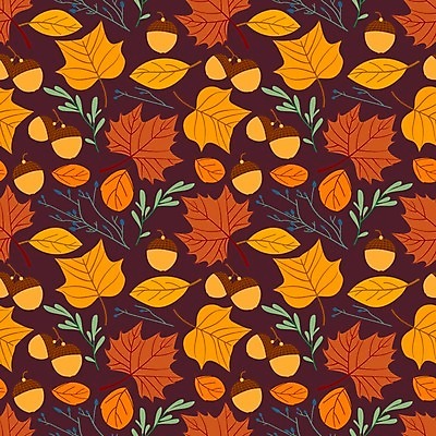EPS 해외이미지 낙엽 패턴 일러스트 사람없음 주황색 패턴백그라운드 가을 도토리 해외일러스트 계절 컬러 백그라운드 잎 무늬 견과류 파일형식 벡터