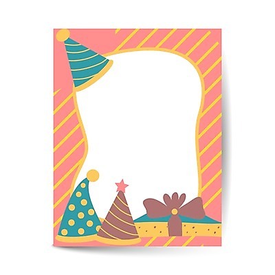 EPS 해외이미지 분홍색 일러스트 프레임 사람없음 선물상자 줄무늬 생일카드 프레임일러스트 카피스페이스 해외일러스트 컬러 무늬 카드_감사 선물 상자 공백 파일형식 벡터