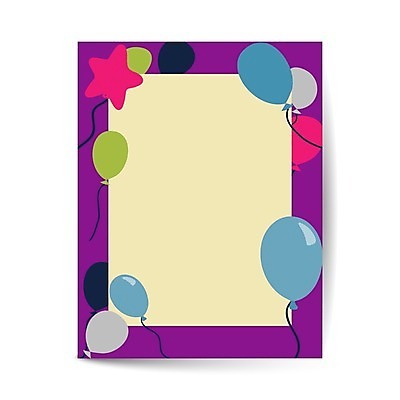 EPS 해외이미지 리본 일러스트 프레임 사람없음 보라색 풍선 생일카드 별풍선 프레임일러스트 카피스페이스 해외일러스트 컬러 카드_감사 공백 파일형식 벡터