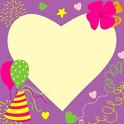 EPS 해외이미지 꽃 일러스트 프레임 폭죽 사람없음 보라색 꽃가루 풍선 생일카드 프레임일러스트 카피스페이스 해외일러스트 식물 컬러 카드_감사 공백 가루 파일형식 벡터