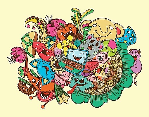 EPS 해외이미지 동물 구름 캐릭터 꽃 별 잎 일러스트 호박 사람없음 컵 노트북 귀여움 고양이 버섯 먹기 즐거움 몬스터 해외일러스트 일러캐릭터 자연요소 식물 식기 감정 컨셉 채소 포유류 모션 전자제품 반려동물 파일형식 벡터